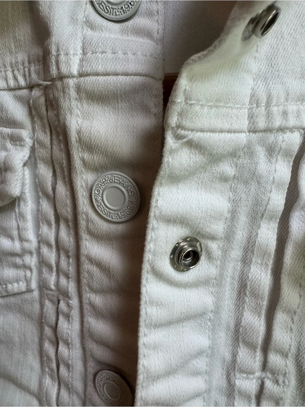 GAP Kids White Denim Jacket - Button-Front Trucker